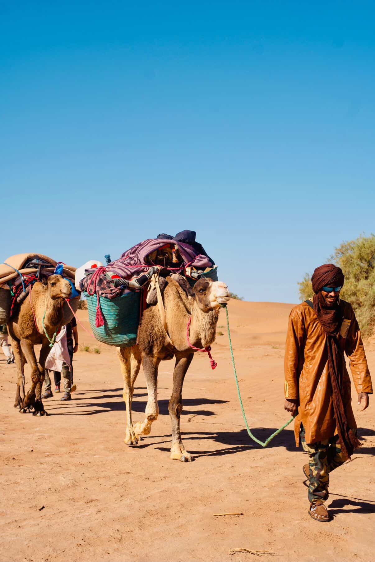 Marche en caravane à travers le désert